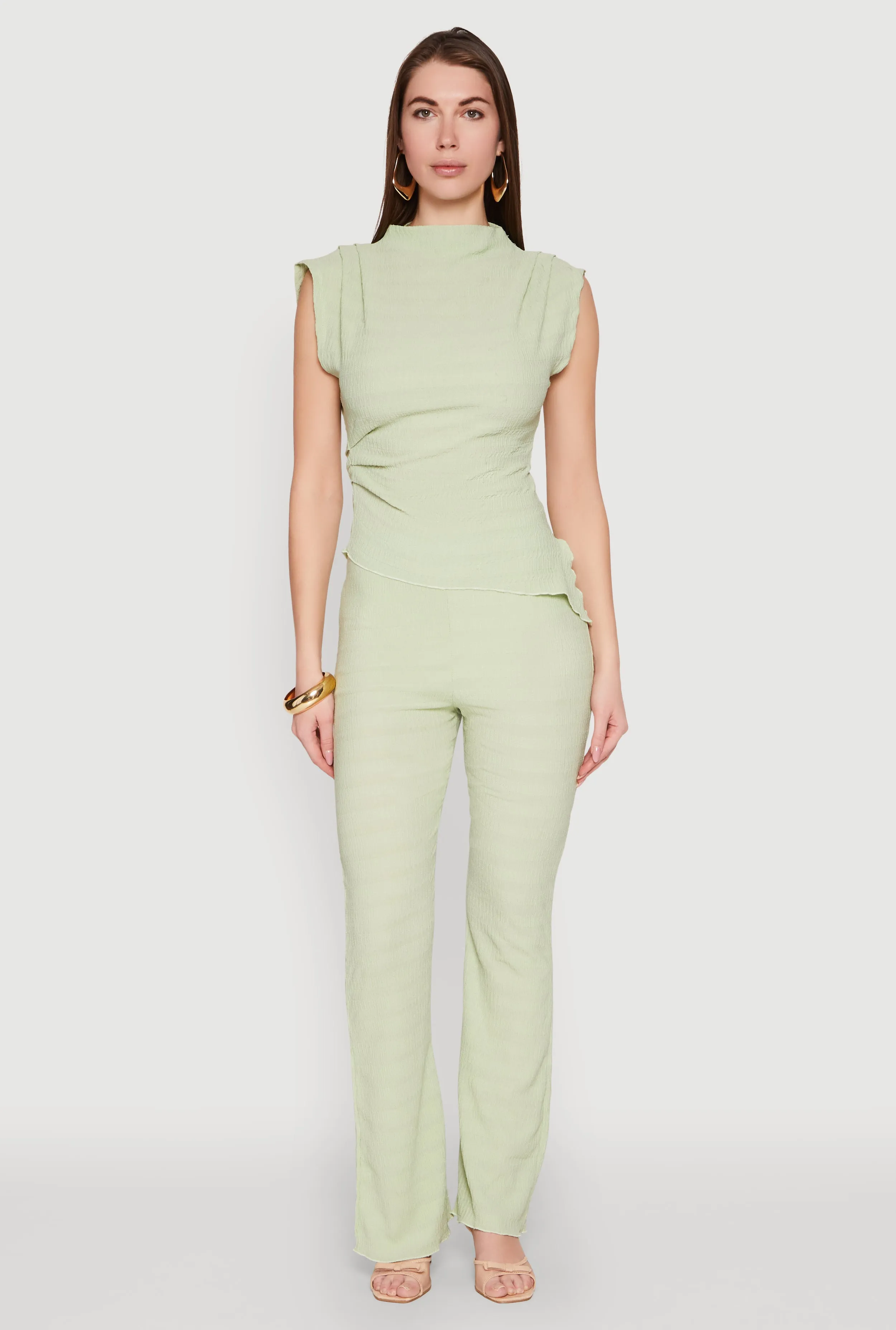 Asymmetrical Hem Cap Sleeve Top