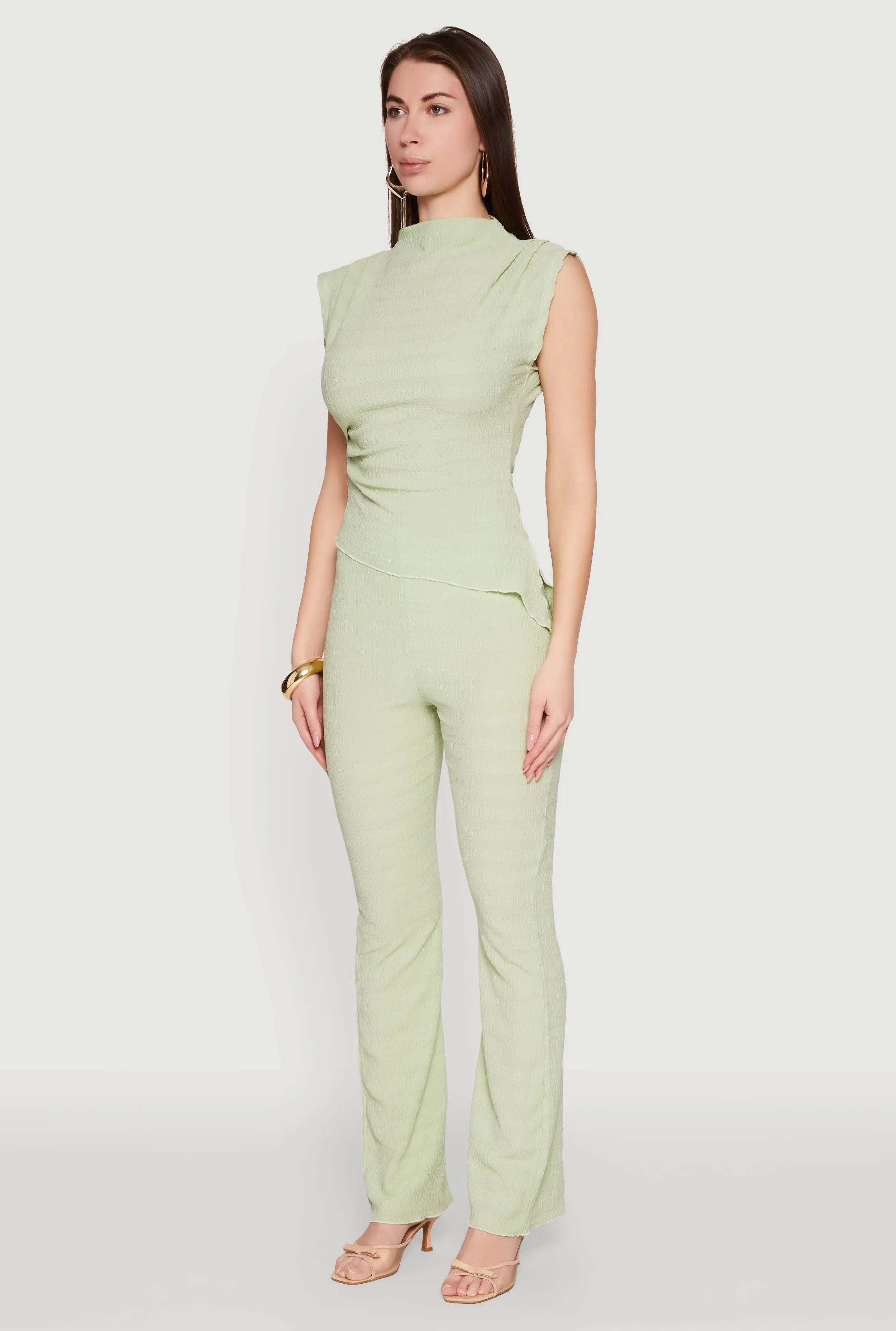 Asymmetrical Hem Cap Sleeve Top