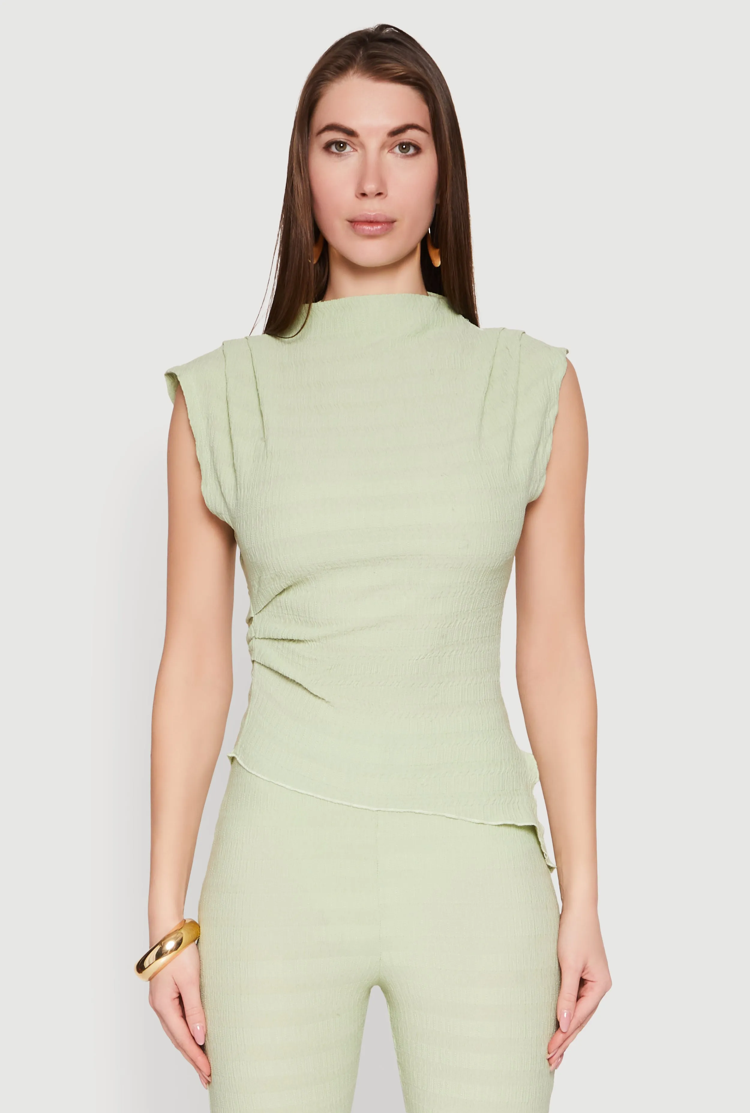 Asymmetrical Hem Cap Sleeve Top