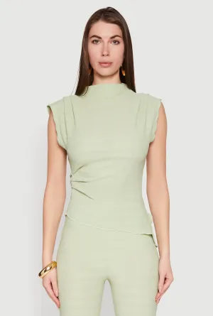 Asymmetrical Hem Cap Sleeve Top
