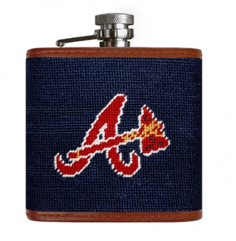 Atlanta Braves Needlepoint Flask