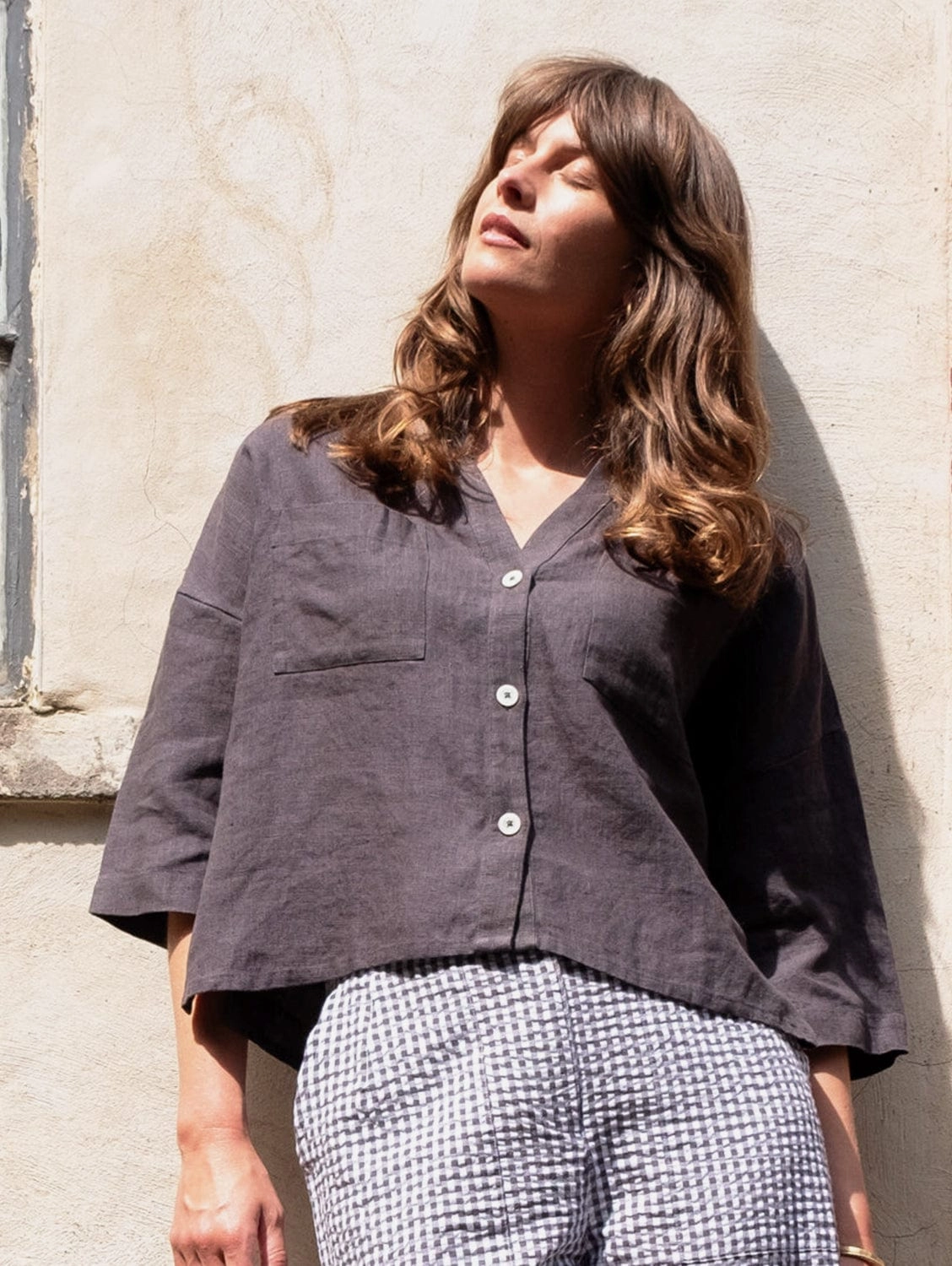 Ava Women's Linen Blouse | Grey Linen