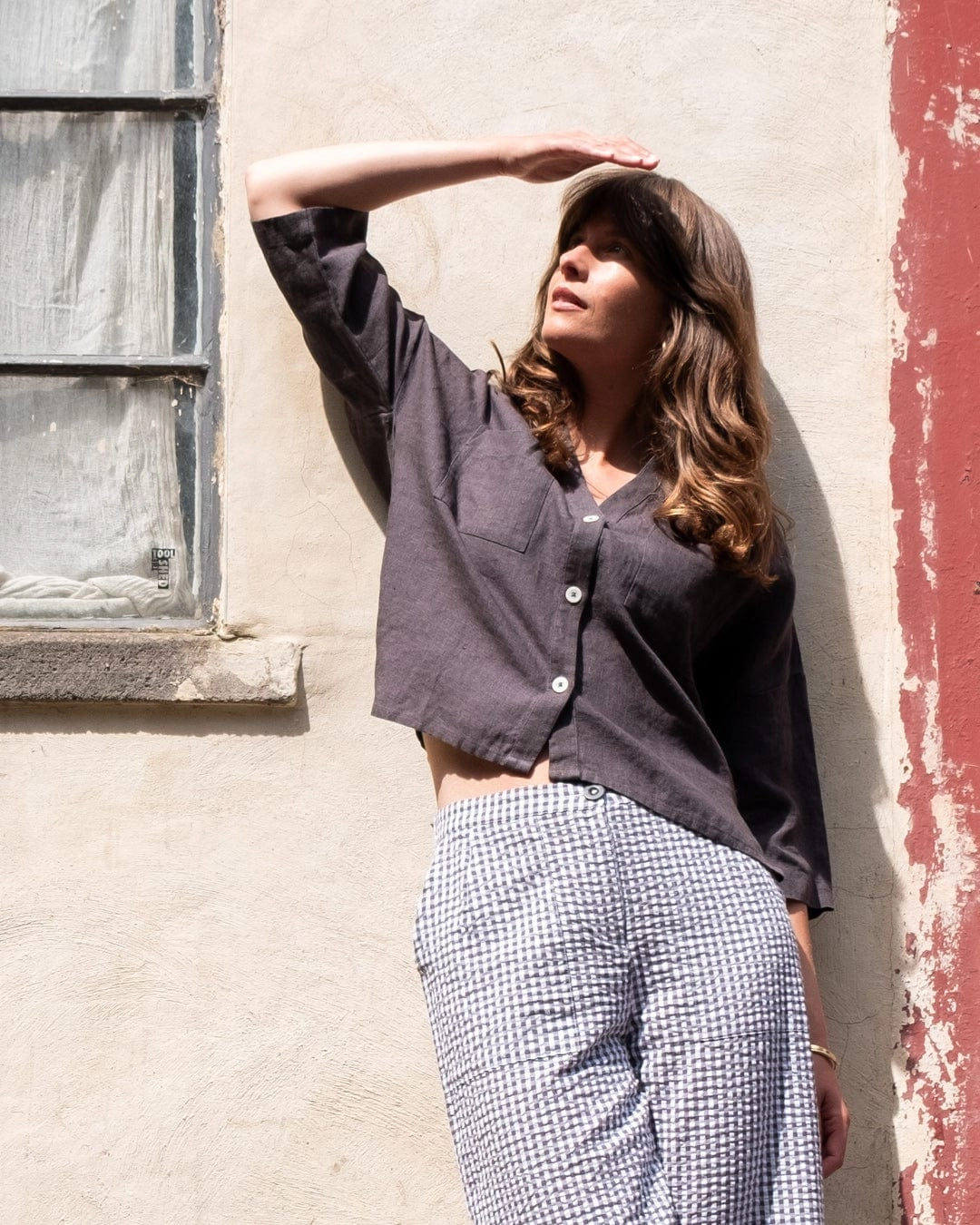 Ava Women's Linen Blouse | Grey Linen