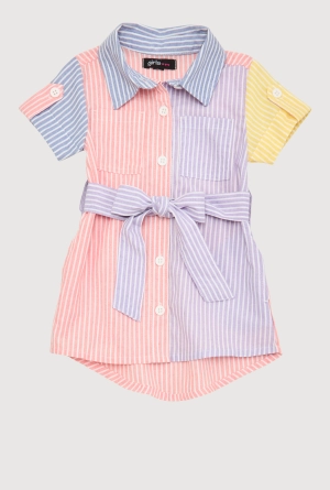 Baby Girls 12-24M Striped Color Block Shirt Dress