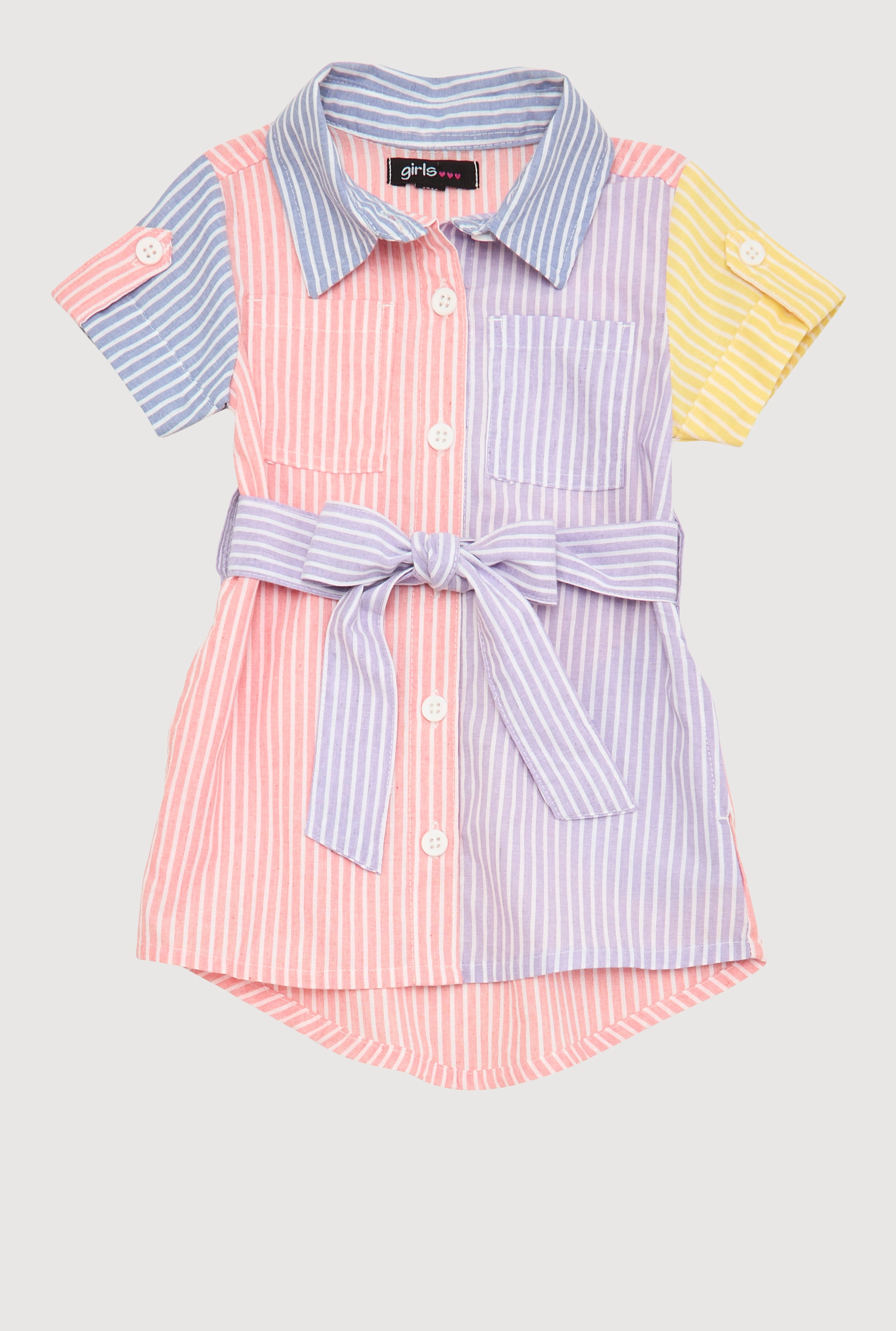 Baby Girls 12-24M Striped Color Block Shirt Dress