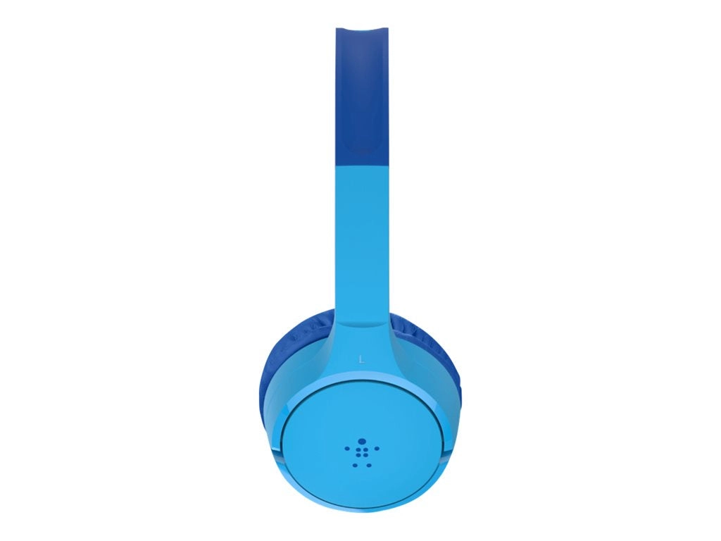 Belkin SoundForm Mini - Headphones with mic - on-ear - Bluetooth - wireless, wired - 3.5 mm jack - blue AUD002BTBLV3