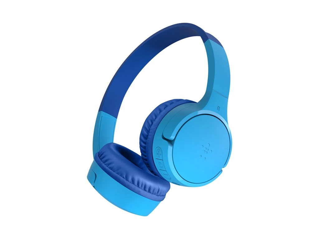 Belkin SoundForm Mini - Headphones with mic - on-ear - Bluetooth - wireless, wired - 3.5 mm jack - blue AUD002BTBLV3