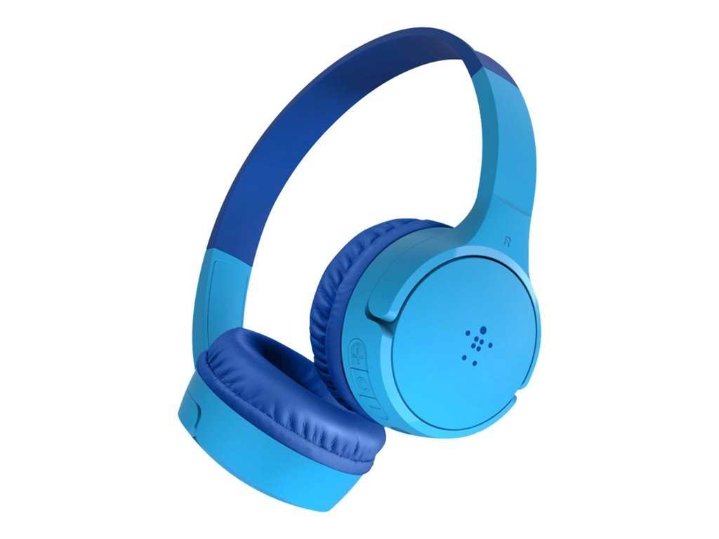 Belkin SoundForm Mini - Headphones with mic - on-ear - Bluetooth - wireless, wired - 3.5 mm jack - blue AUD002BTBLV3
