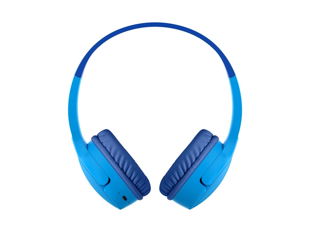 Belkin SoundForm Mini - Headphones with mic - on-ear - Bluetooth - wireless, wired - 3.5 mm jack - blue AUD002BTBLV3