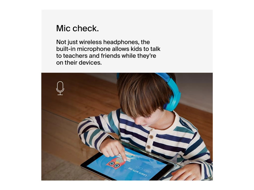 Belkin SoundForm Mini - Headphones with mic - on-ear - Bluetooth - wireless, wired - 3.5 mm jack - blue AUD002BTBLV3