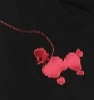 Black Hot Pink Embroidered Poodle Swing Skirt