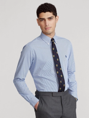 Blue / White Stretch Striped Shirt