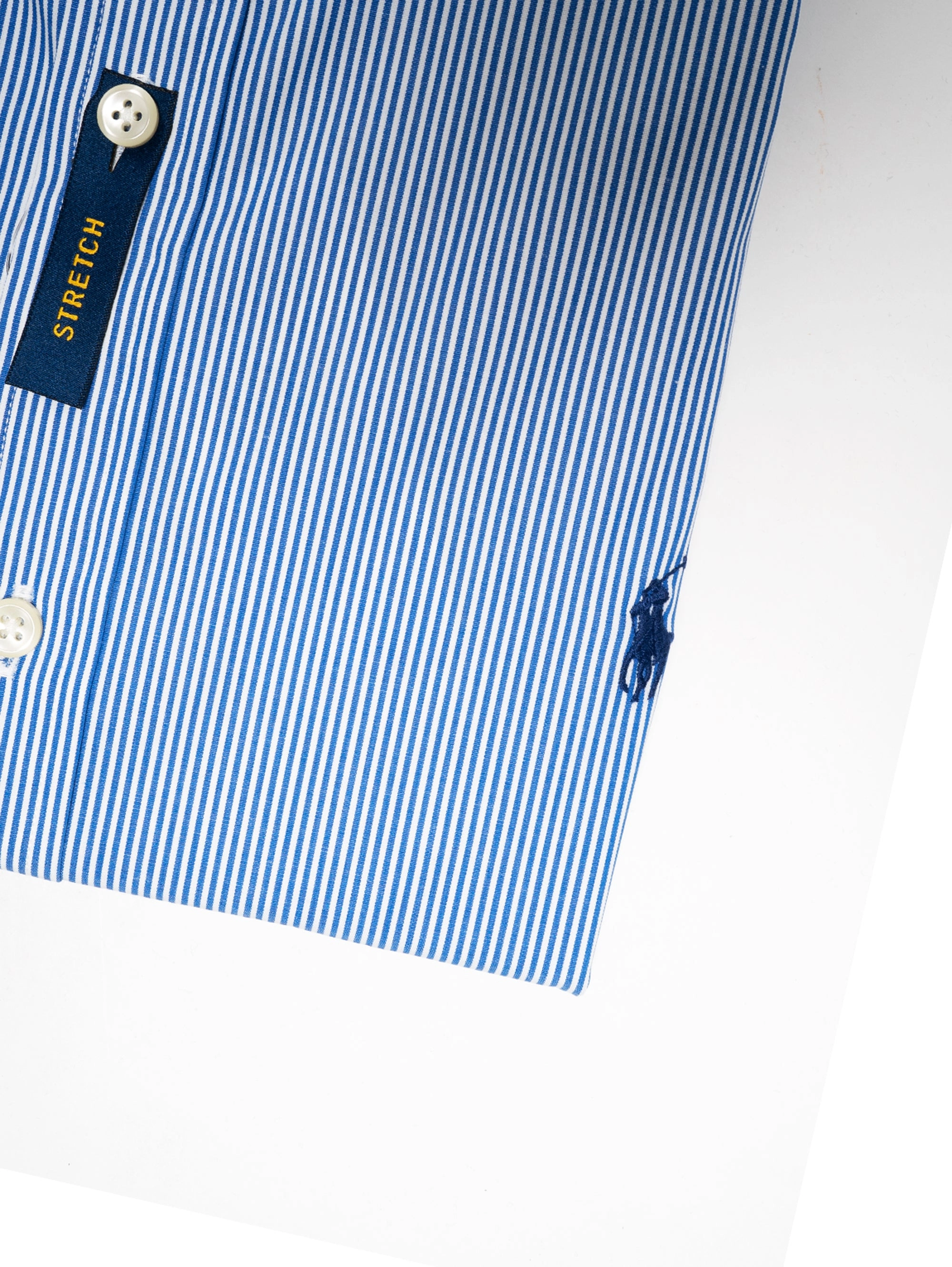 Blue / White Stretch Striped Shirt