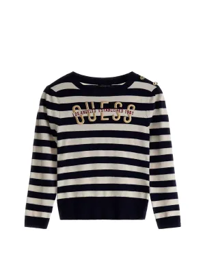 Blue White Stripe Long Sleeve Sweater (7-16)
