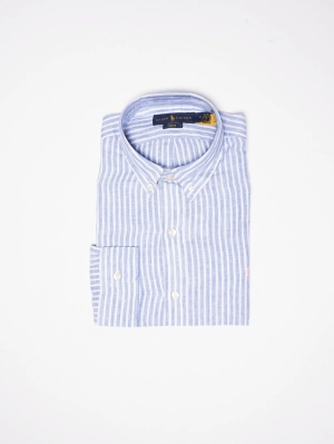 Blue/White Linen Striped Shirt