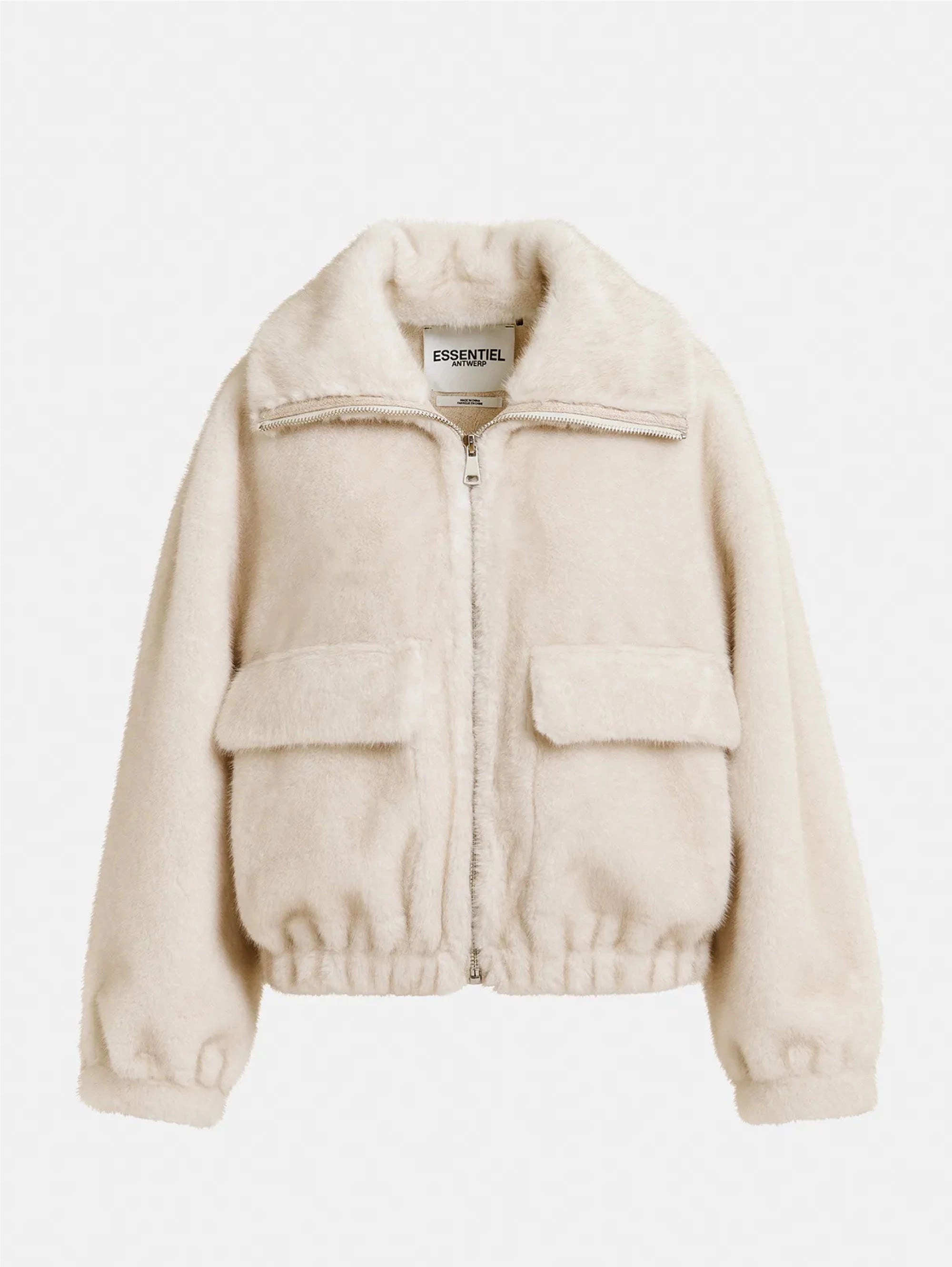 Bomber in Eco Fur White