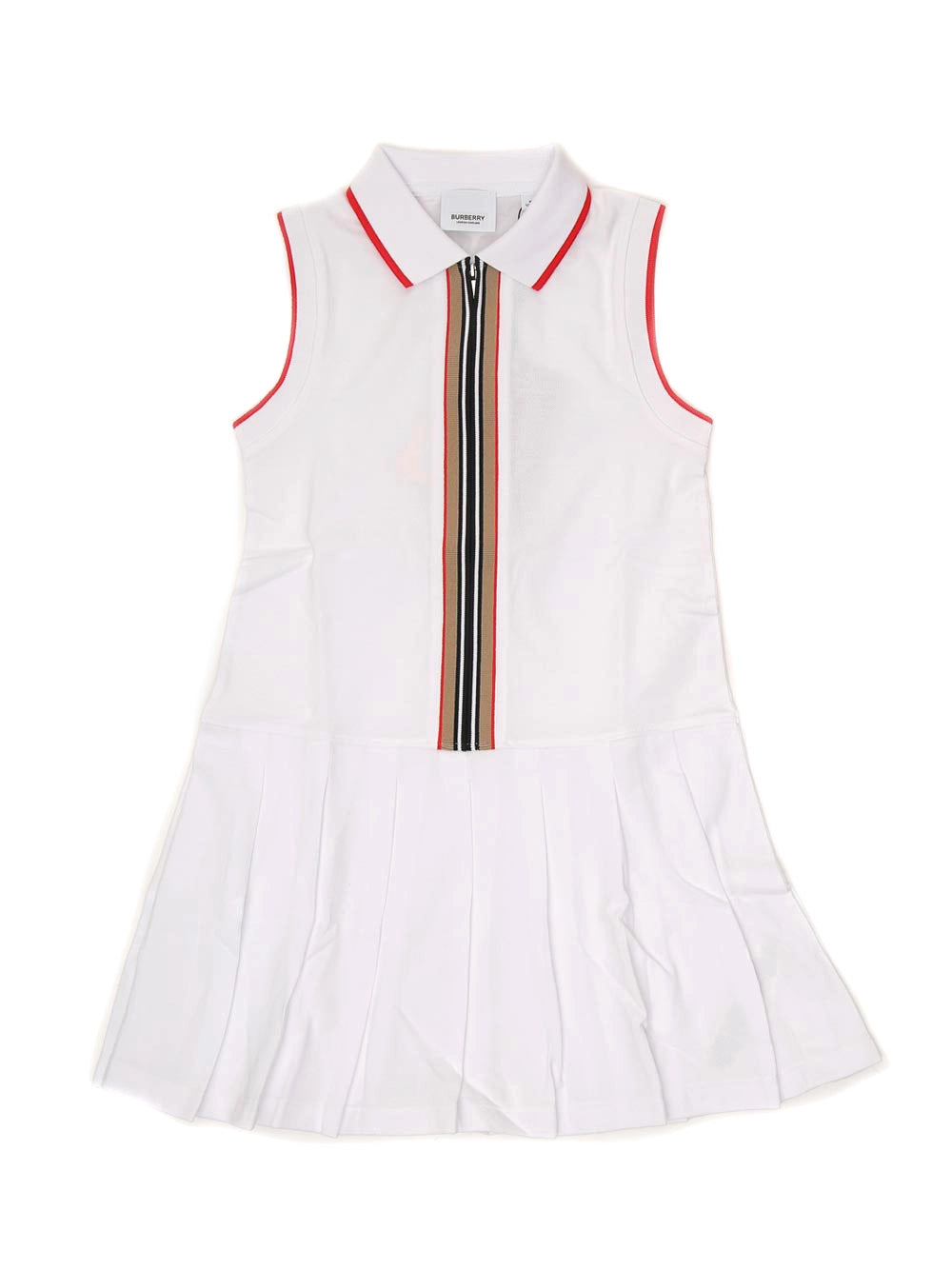 Burberry Kids Icon Stripe Zip-Front Polo Dress