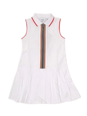 Burberry Kids Icon Stripe Zip-Front Polo Dress