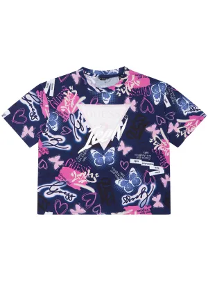 Butterfly Print Short Sleeve T-Shirt (7-16)