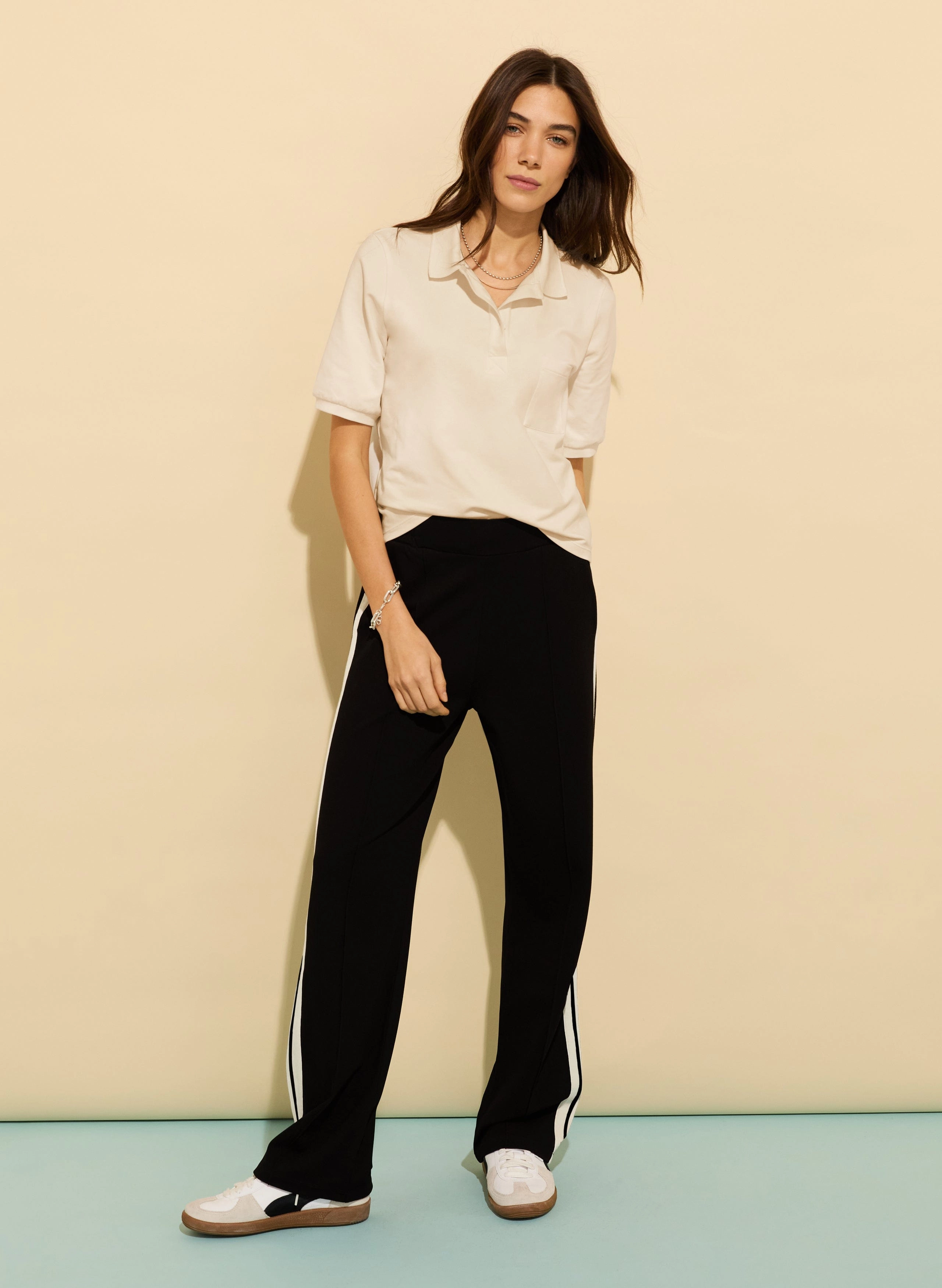 Cassidy Organic Cotton Polo Tee | Cream