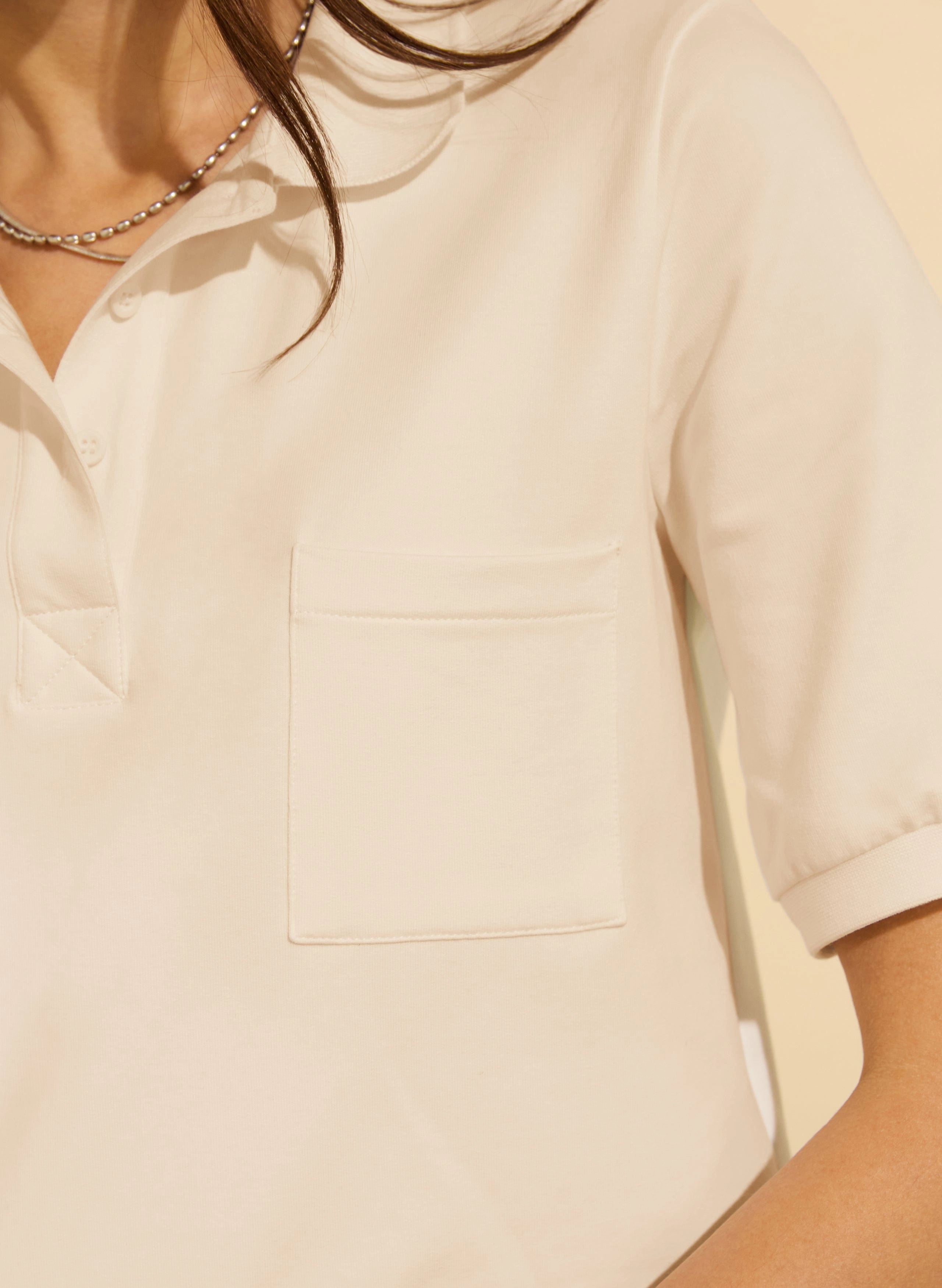 Cassidy Organic Cotton Polo Tee | Cream