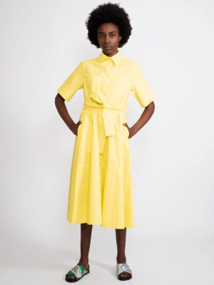 Chemisier Dress with Yellow Belt