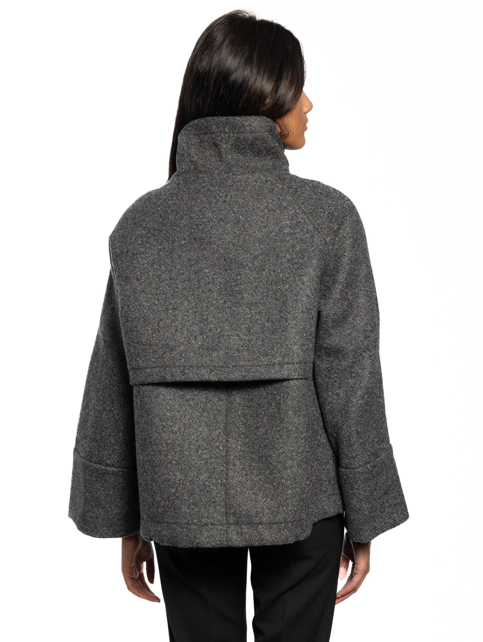 Coat in Grey Wool Fabric