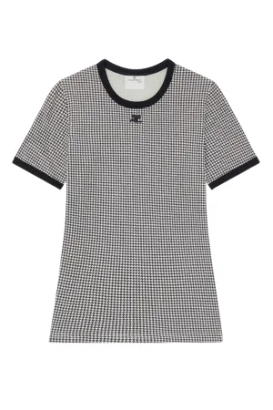 Contrast Houndstooth T-Shirt