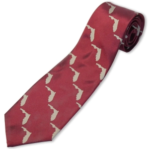 Eagles Wings State of Florida Repeat Design Tie - Garnet