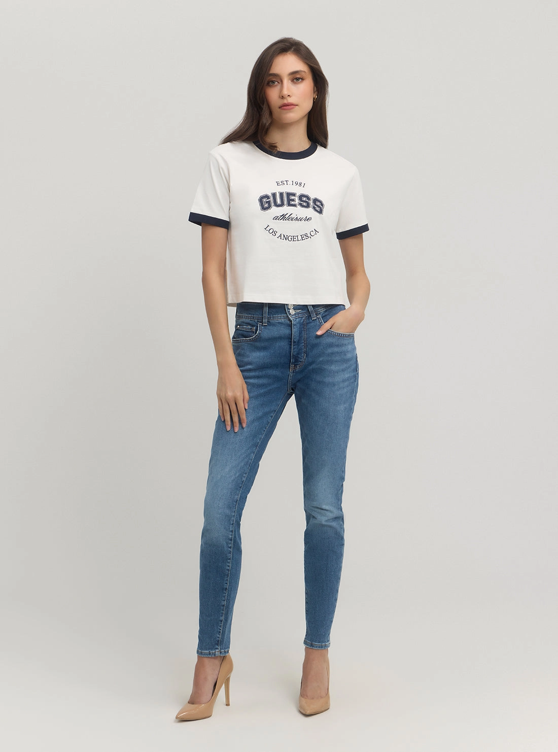 Eco White Blue Raquelle T-Shirt