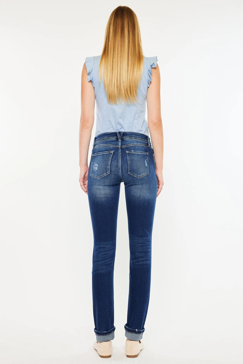 Eternity Mid Rise Slim Straight Leg Jeans