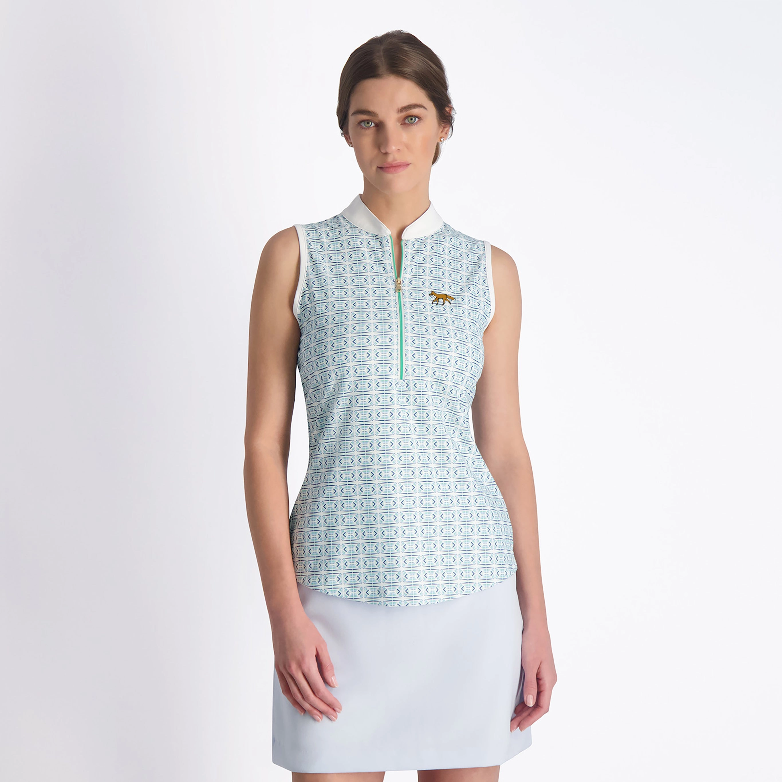 Fairway & Greene Island Blue Connie Sleeveless Polo