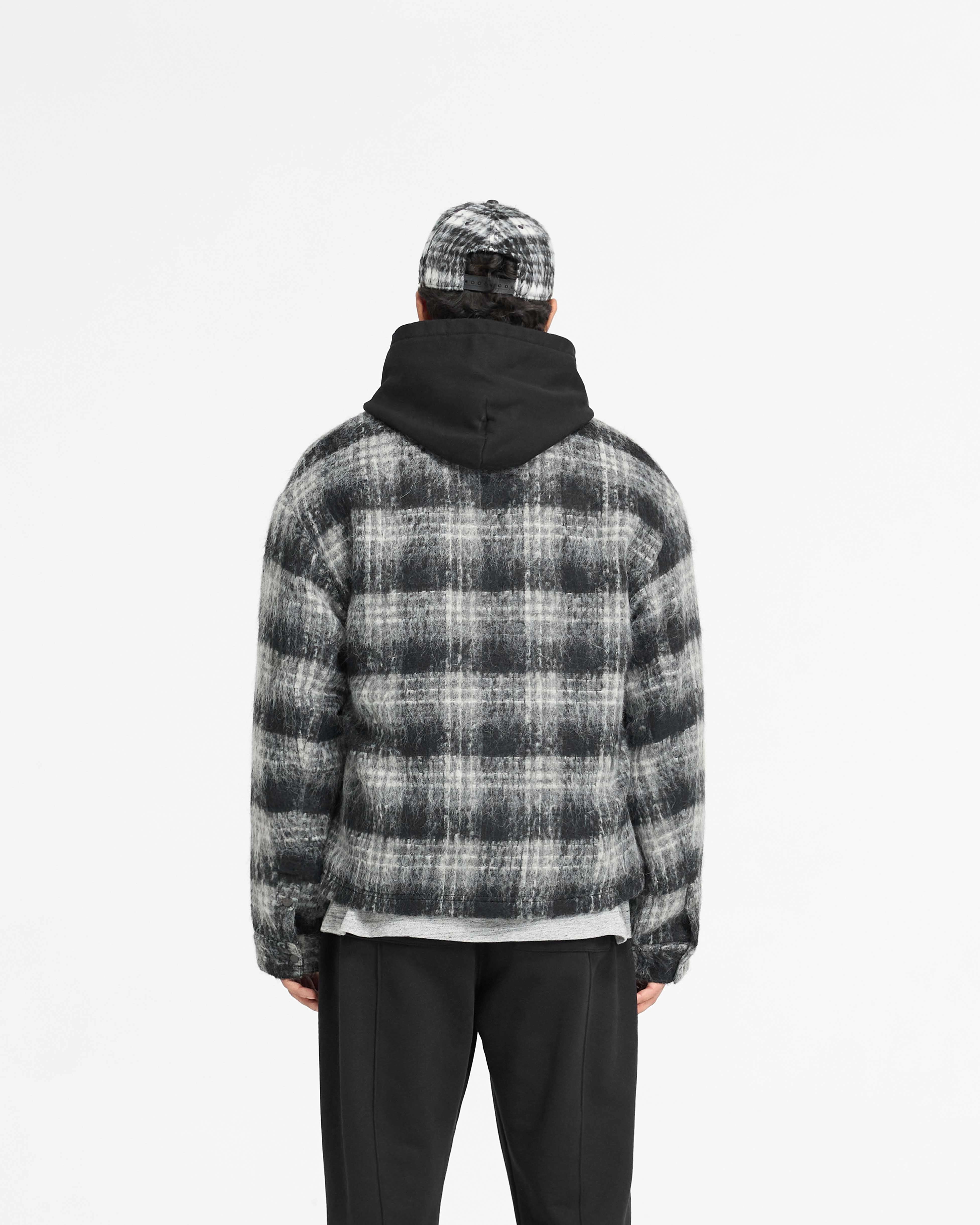 Flannel Check Overshirt - Jet Black