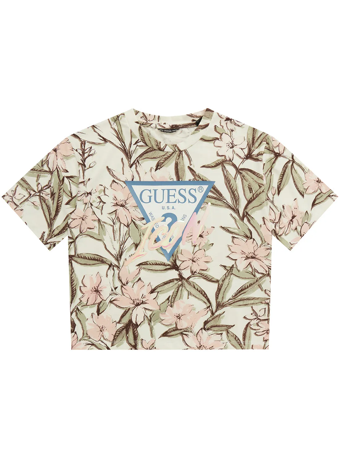 Floral Print Short Sleeve T-Shirt (2-7)