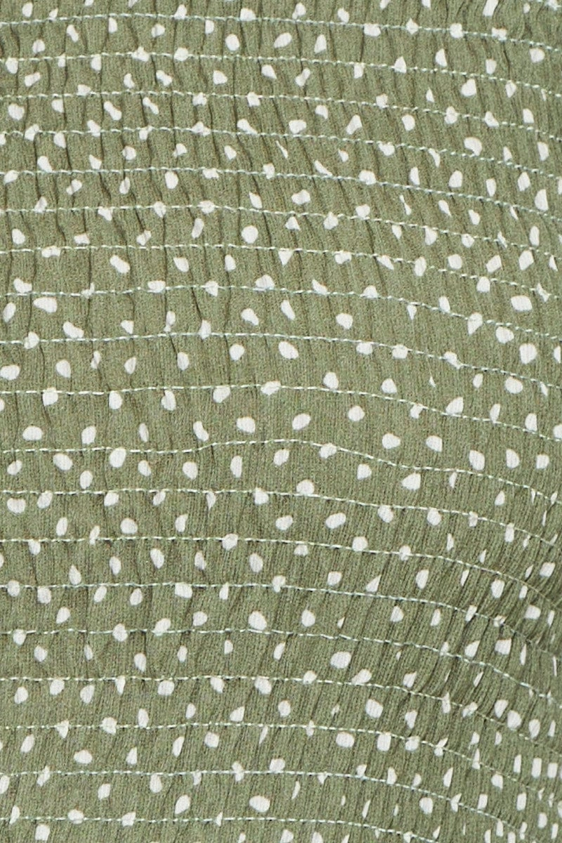 Geo Print Crop Top Three-Quarter