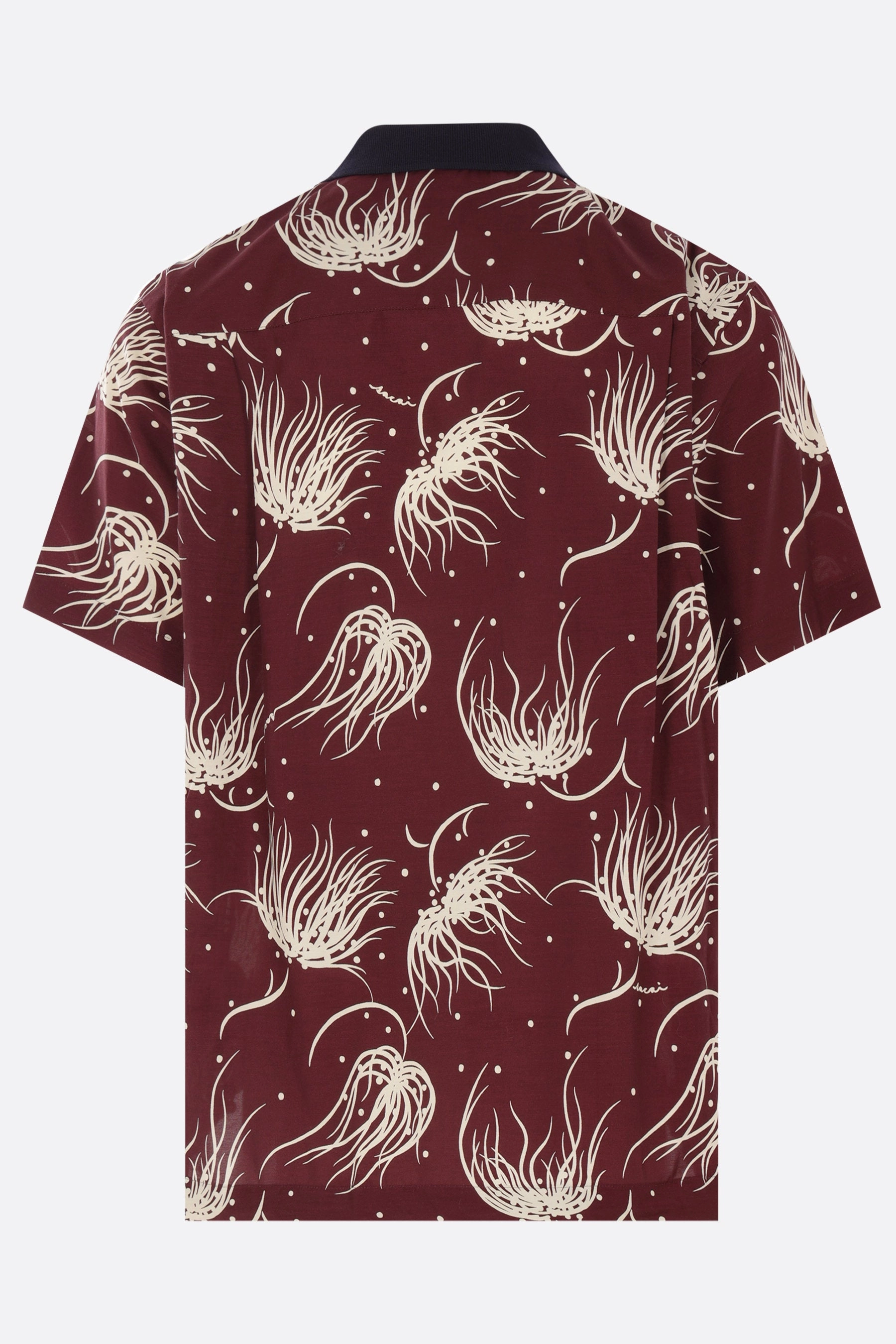 graphic print cotton blend polo shirt