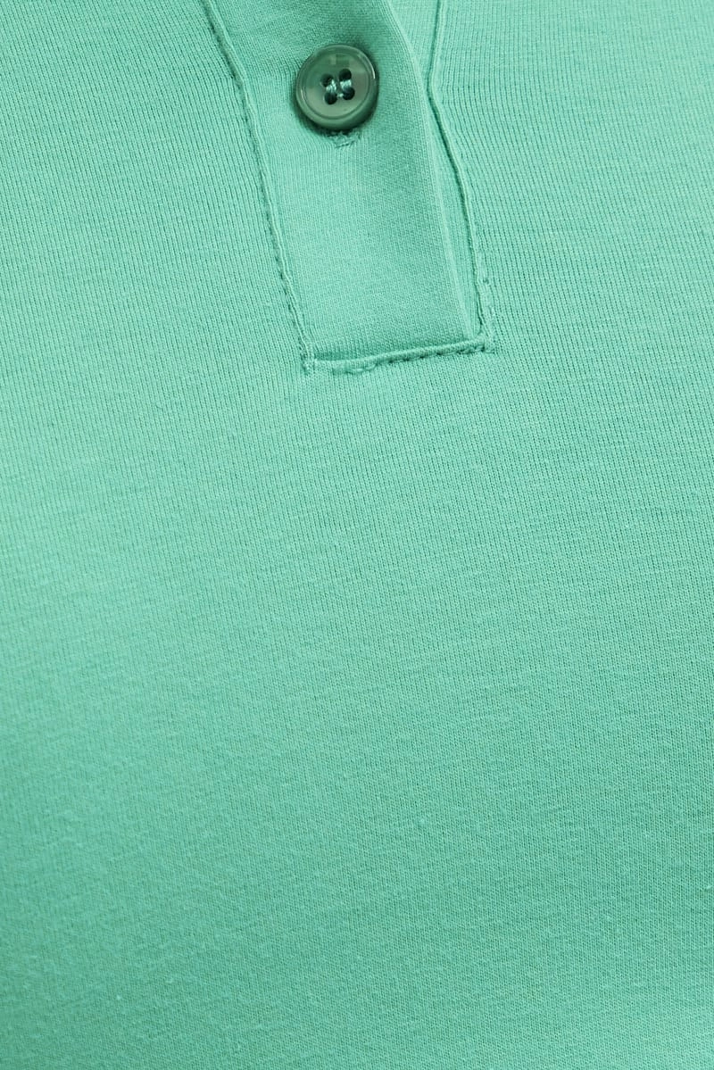 Green Crop Polo Short Sleeve