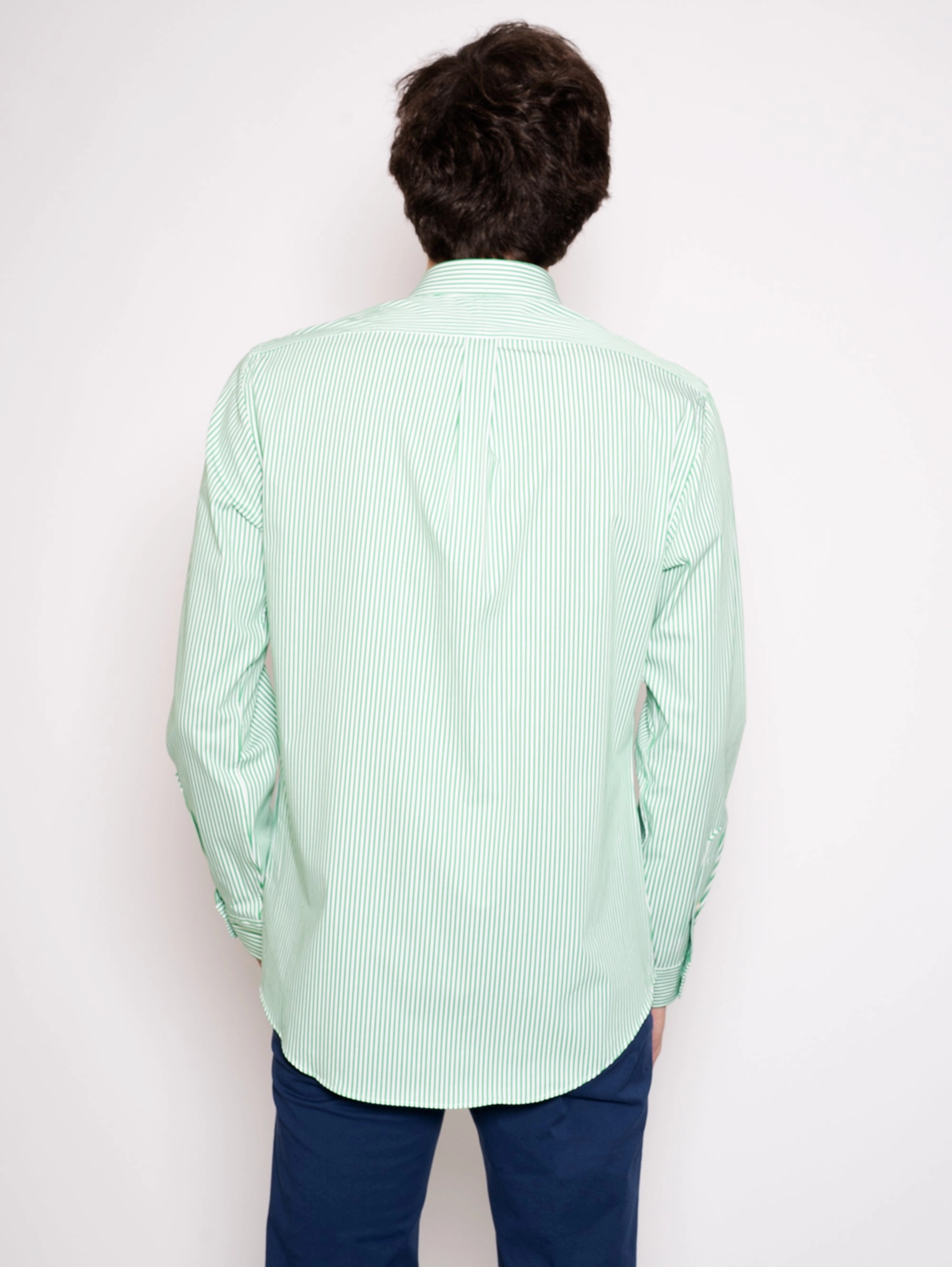 Green / White Striped Shirt