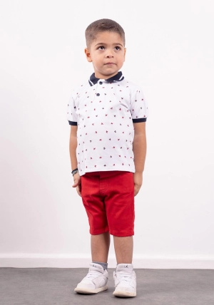 Hashtag Baby Boy Aeroplane Polo and Short Set, White
