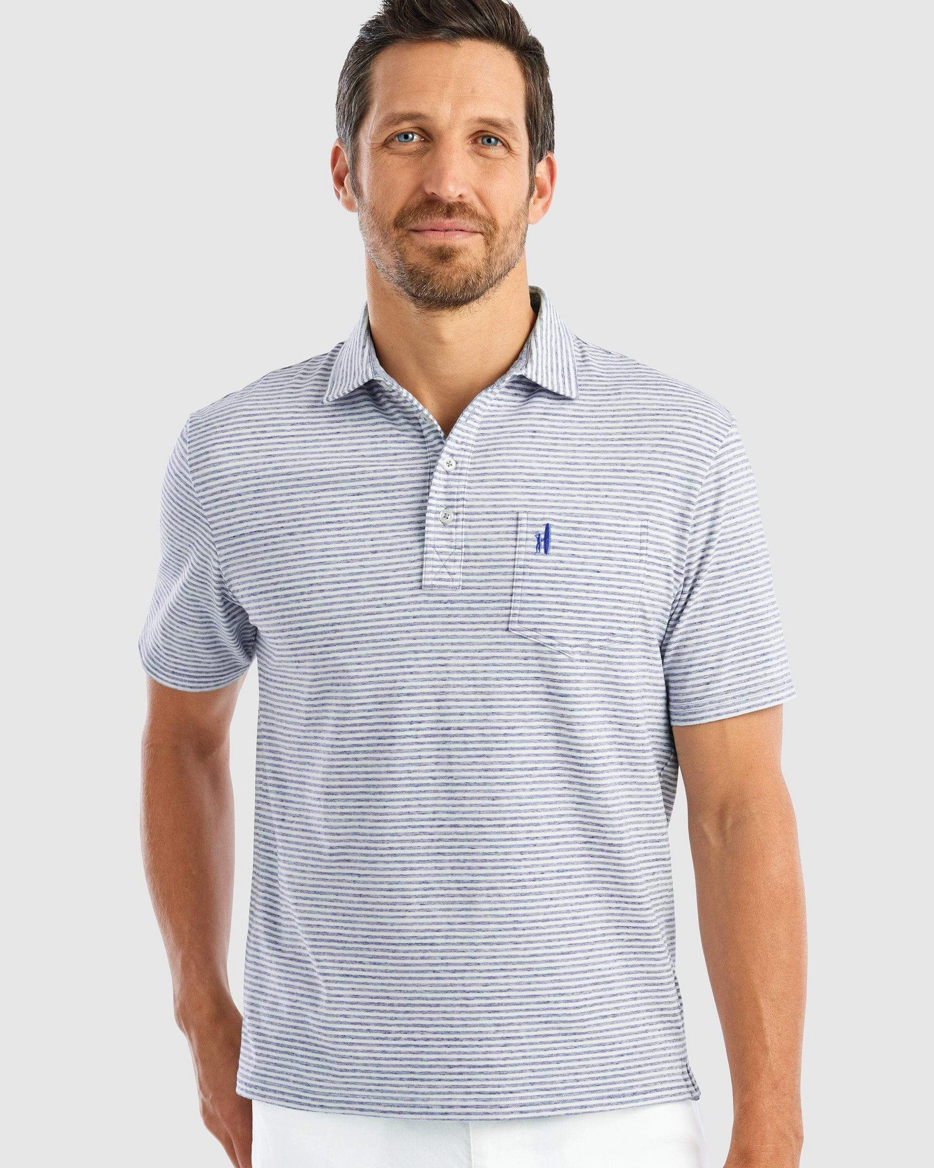 Johnnie O Mens The Original 4 Button Polo Dante Stripe