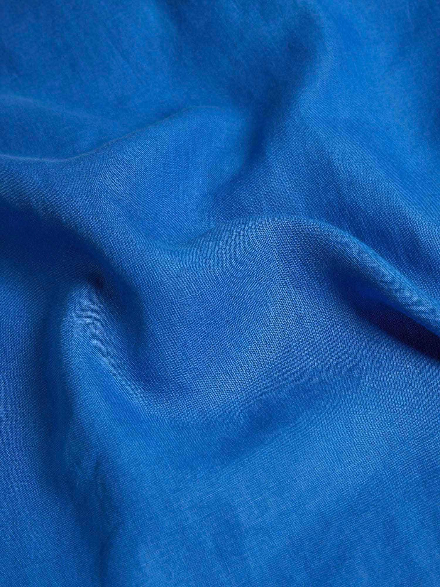Kids Aloe Linen Long Sleeve Shirt—cobalt blue