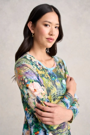 Long Sleeve Organic Cotton T-Shirt - Monet Garden