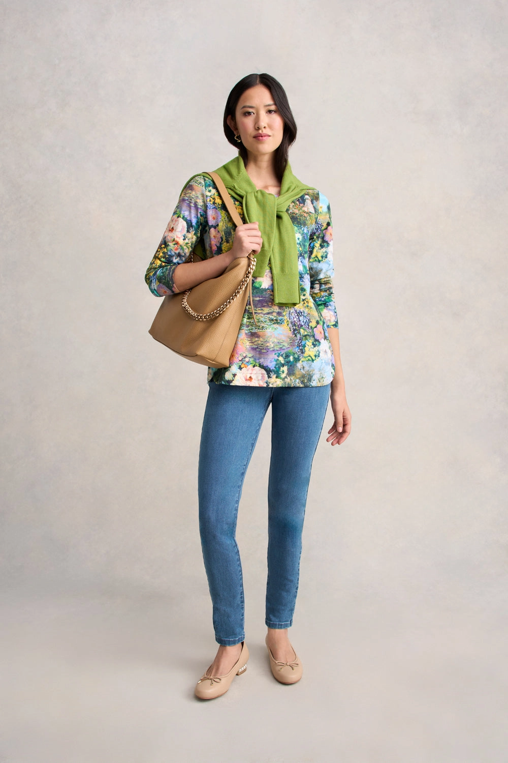 Long Sleeve Organic Cotton T-Shirt - Monet Garden