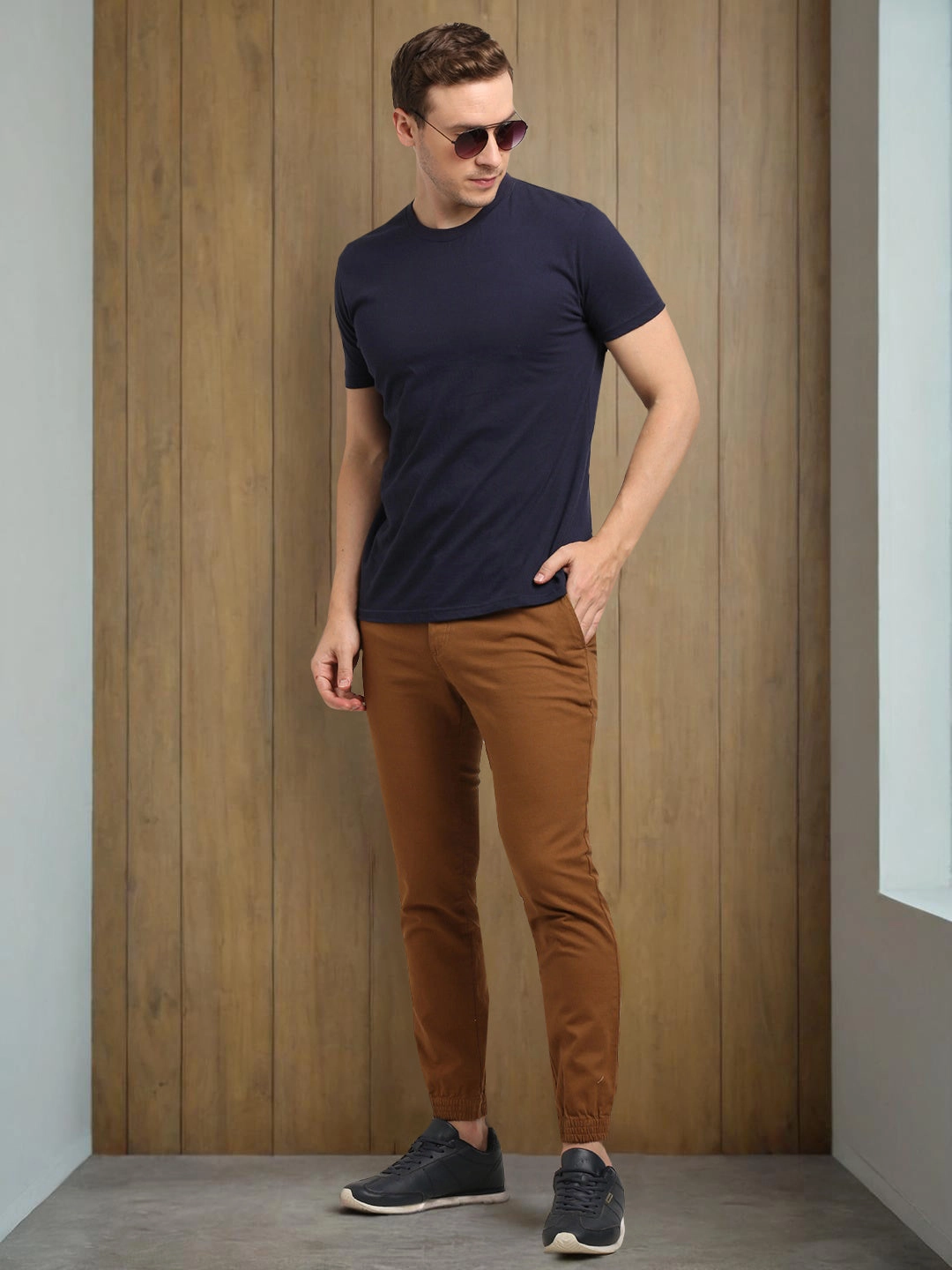 Men Urban Fit Cotton Stretch Trouser