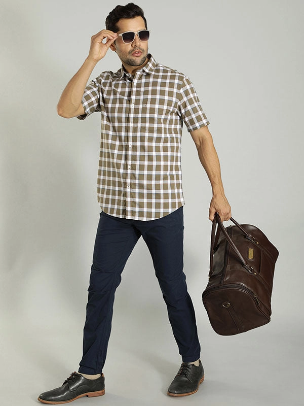Men Urban Fit Cotton Stretch Trouser