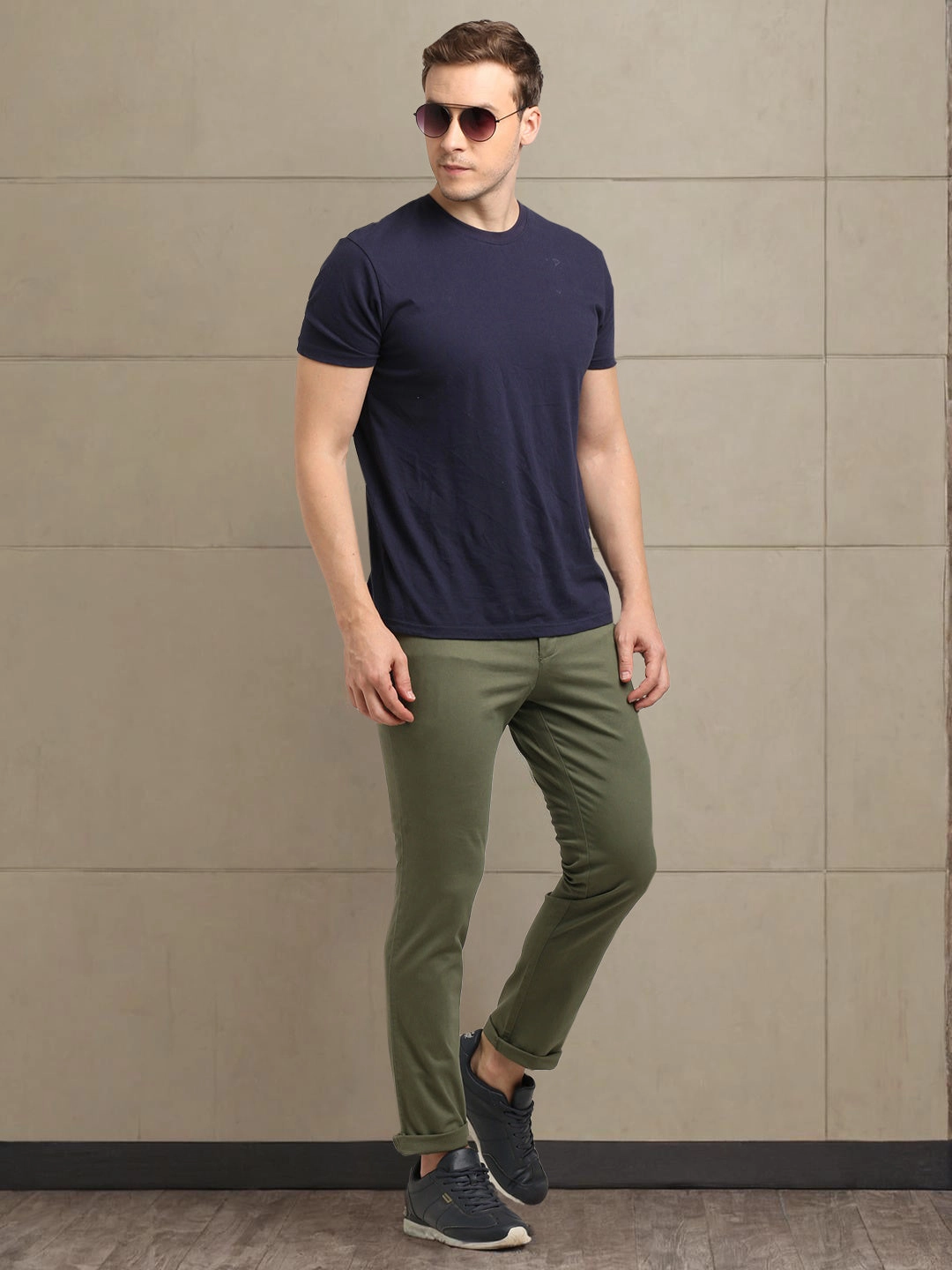 Men Urban Fit Cotton Stretch Trouser