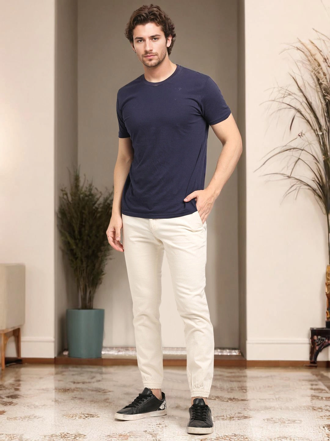 Men Urban Fit Cotton Stretch Trouser