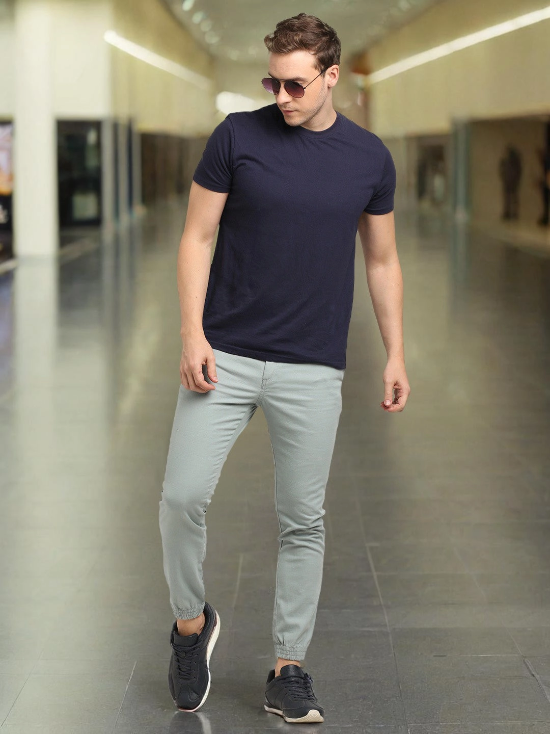Men Urban Fit Cotton Stretch Trouser