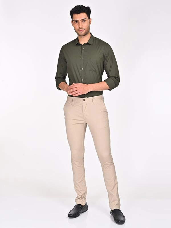 Men Urban Fit Cotton Stretch Trouser
