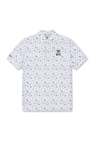 Men's  Allover Motif Polo (EE) White